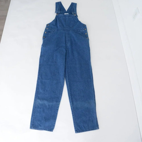 Vintage 90'S Tabi International Blue 100% Cotton Straight Leg Overalls M - Picture 1 of 16